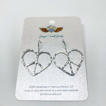 Load image into Gallery viewer, Heart Shaped Peace Sign Earrings - Small
