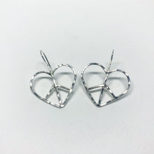 Load image into Gallery viewer, Heart Shaped Peace Sign Earrings - Small
