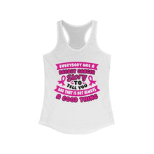 Load image into Gallery viewer, Everyone has a Breast Cancer Story Racerback Tank Top
