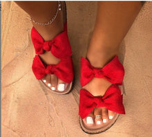 Load image into Gallery viewer, Bowknot Flat Rhinestone Women Sandals
