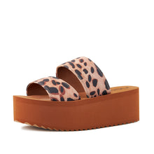 Load image into Gallery viewer, Women&#39;s Platform Sandal 2 Band Leopard
