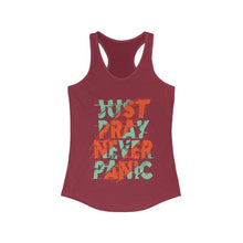 Load image into Gallery viewer, Just Pray Never Panic Racerback Tank Top Tee
