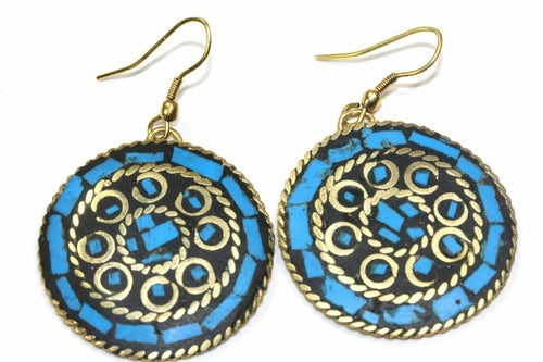 Mosaic Round Earrings