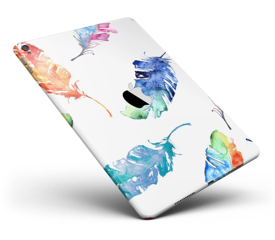 Colorful Watercolor Feathers Full Body Skin for the iPad Pro (12.9