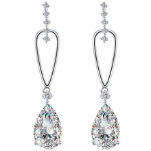 Load image into Gallery viewer, 1.00 Ct Pear Cut Drop Earring in 18K White Gold Plated
