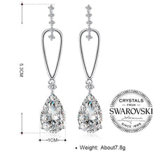 Load image into Gallery viewer, 1.00 Ct Pear Cut Drop Earring in 18K White Gold Plated
