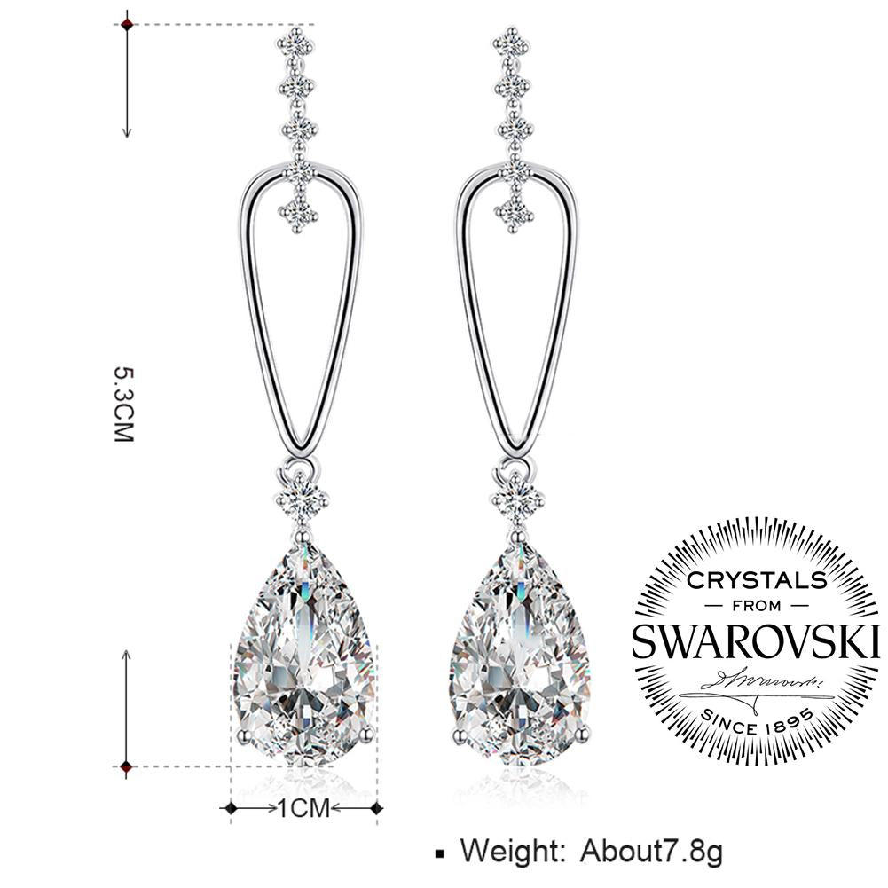 1.00 Ct Pear Cut Drop Earring in 18K White Gold Plated