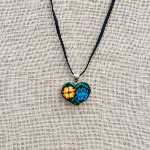Ocosingo Heart Embroidered Necklace.