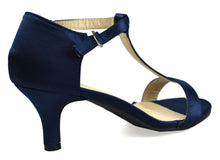 Load image into Gallery viewer, Open Toe Satin Sandal Navy
