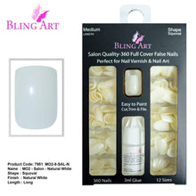 Load image into Gallery viewer, False Nails by Bling Art 360 Squoval Long Natural Acrylic Fake Nail
