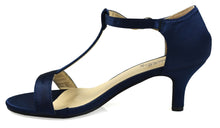 Load image into Gallery viewer, Open Toe Satin Sandal Navy
