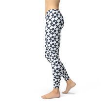 Load image into Gallery viewer, Womens Geometric Blue Tile Leggings
