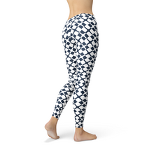 Load image into Gallery viewer, Womens Geometric Blue Tile Leggings
