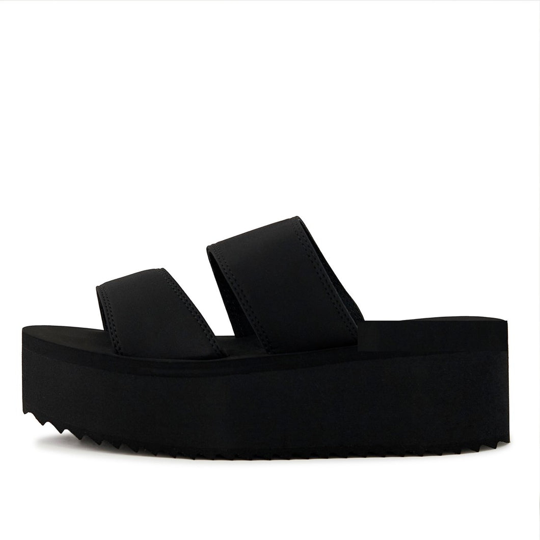 Women's Platform Sandal 2 Band Black