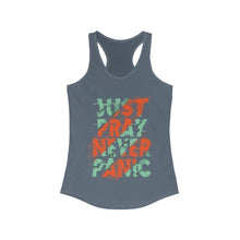 Load image into Gallery viewer, Just Pray Never Panic Racerback Tank Top Tee
