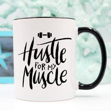 Load image into Gallery viewer, Weight Lifting Coffee Mug, Hustle For The Muscle,
