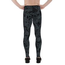 Load image into Gallery viewer, Mens Leggings - Black Leggings with Auto Parts
