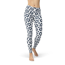 Load image into Gallery viewer, Womens Geometric Blue Tile Leggings
