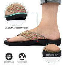 Load image into Gallery viewer, AEROSOFT - Jute Vibrant Strap Comfortable Toe Post Summer Flip Flops
