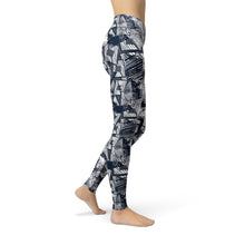 Load image into Gallery viewer, Jean Spiral Squares Leggings
